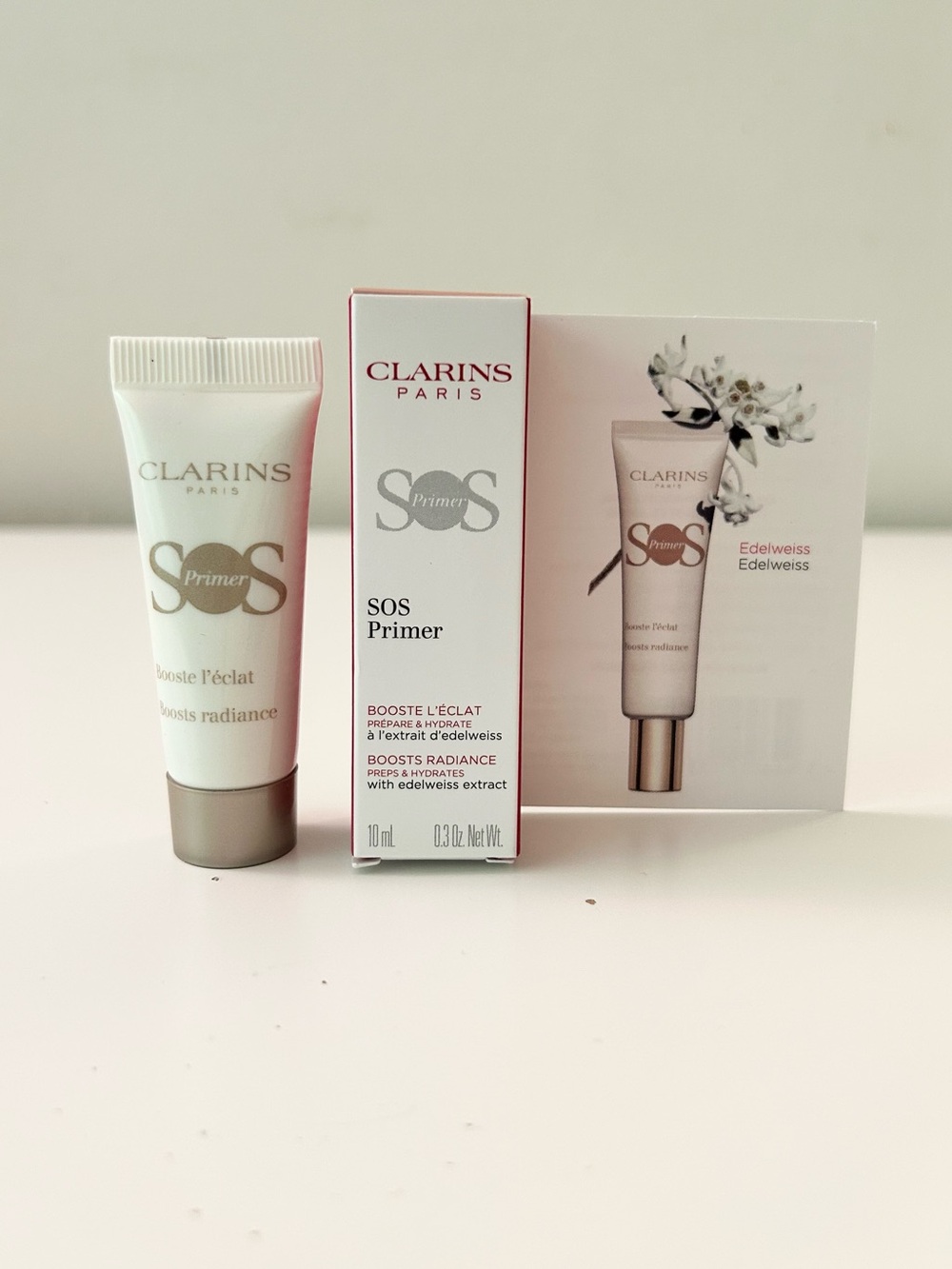 🌸CLARINS SOS Primer in White Deluxe Mini 10 mL